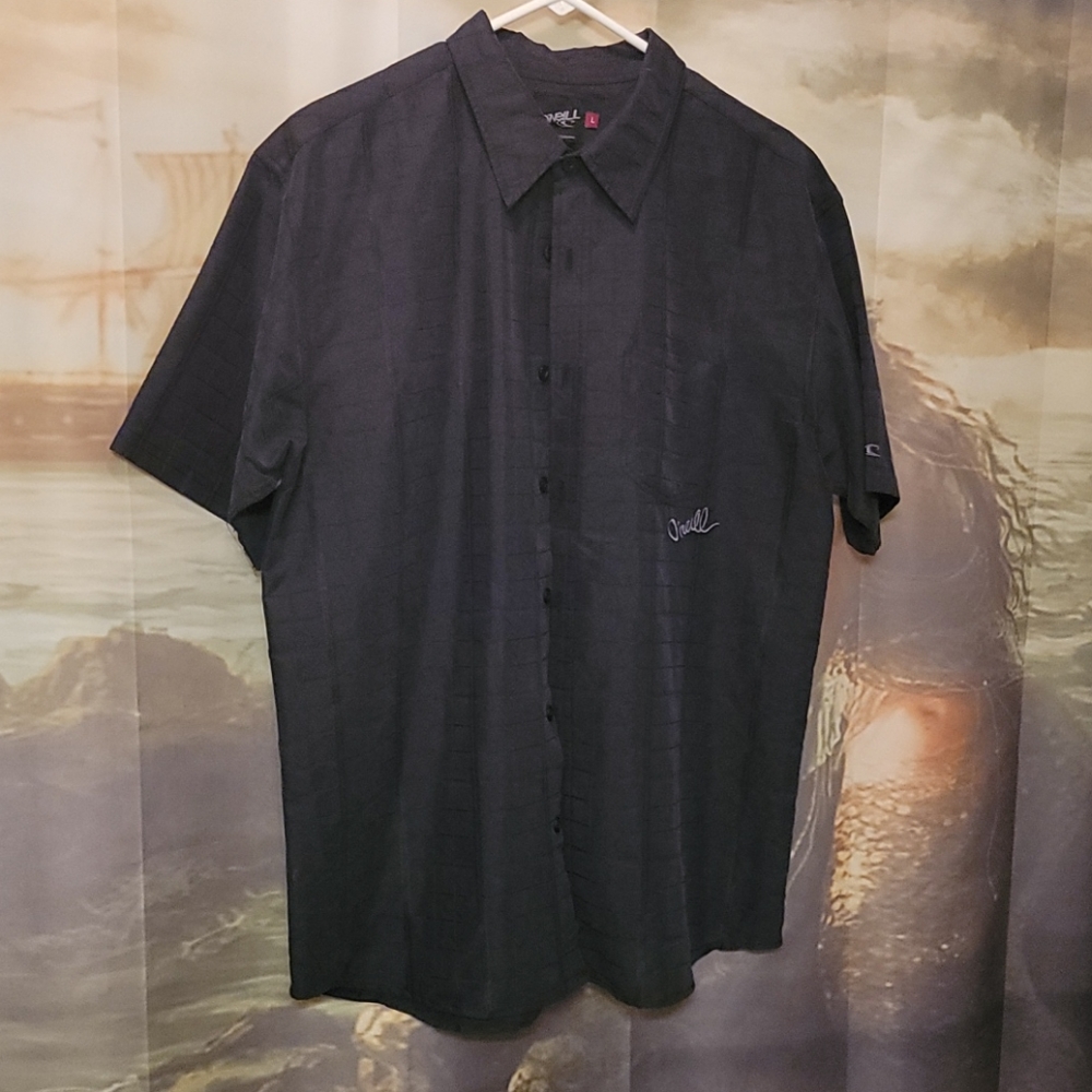 Black short sleeved button down
